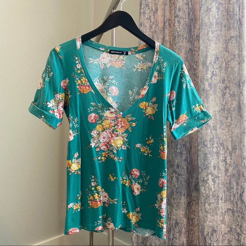 Alternative V-Neck Floral Tee